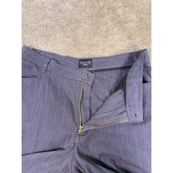 Riders Lee Trouser Pants Womens Sz 10 Gray Pinstripe Pockets Stretch No Tag E394 - Picture 3 of 11